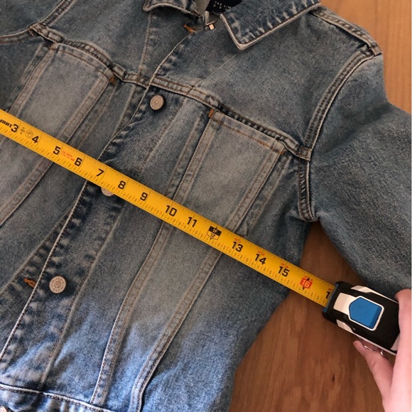 The Limited Denim|Customized Jean jacket, “pocket full of posies” Art to wear - Picture 12 of 13